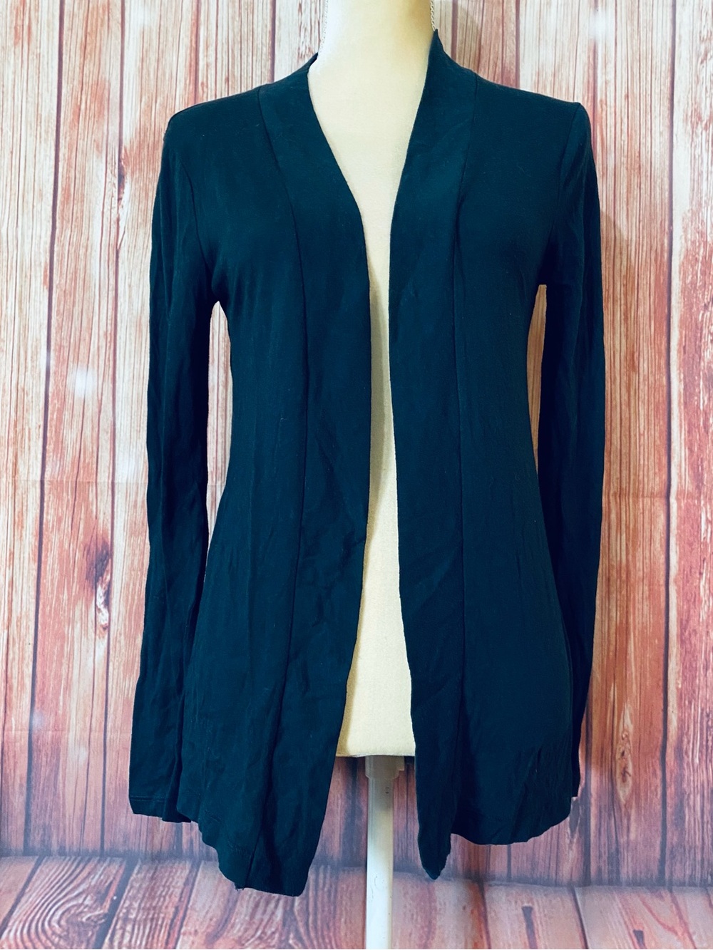 Women’s XS Sweater Cardigan J Crew Black Soft Lightweight Knit Open Front